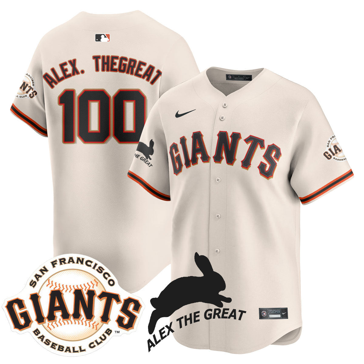 Women's San Francisco Giants "Alex the Great" Rabbit Memories 2025 Jersey - All Stitched