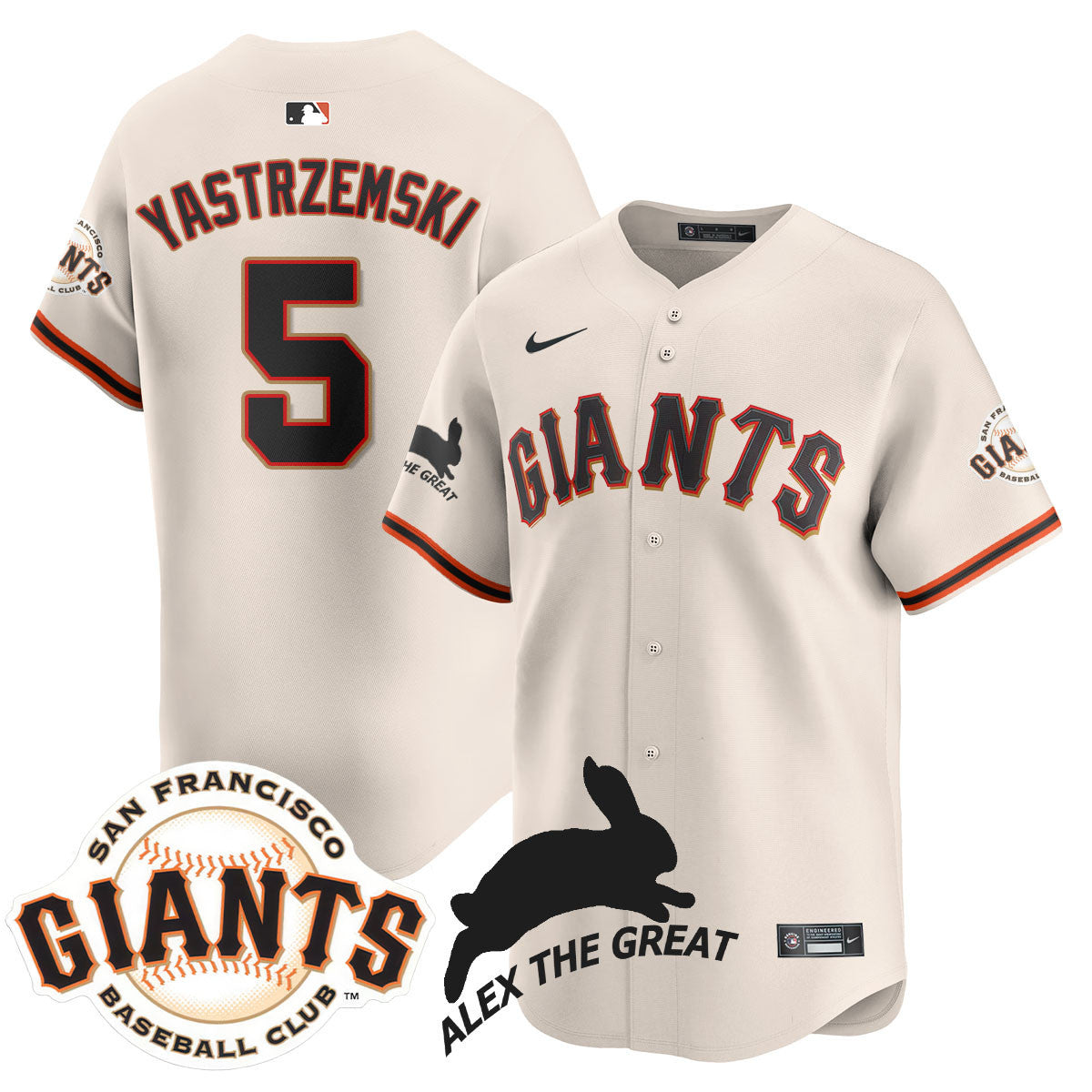 Women's San Francisco Giants "Alex the Great" Rabbit Memories 2025 Jersey - All Stitched