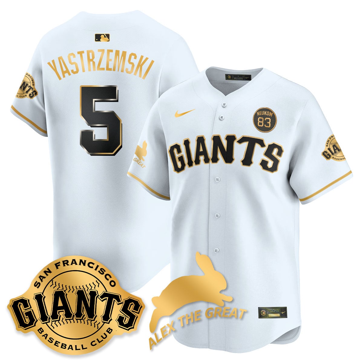 Men's San Francisco Giants "Alex the Great" Rabbit Memories 2025 Jersey - All Stitched